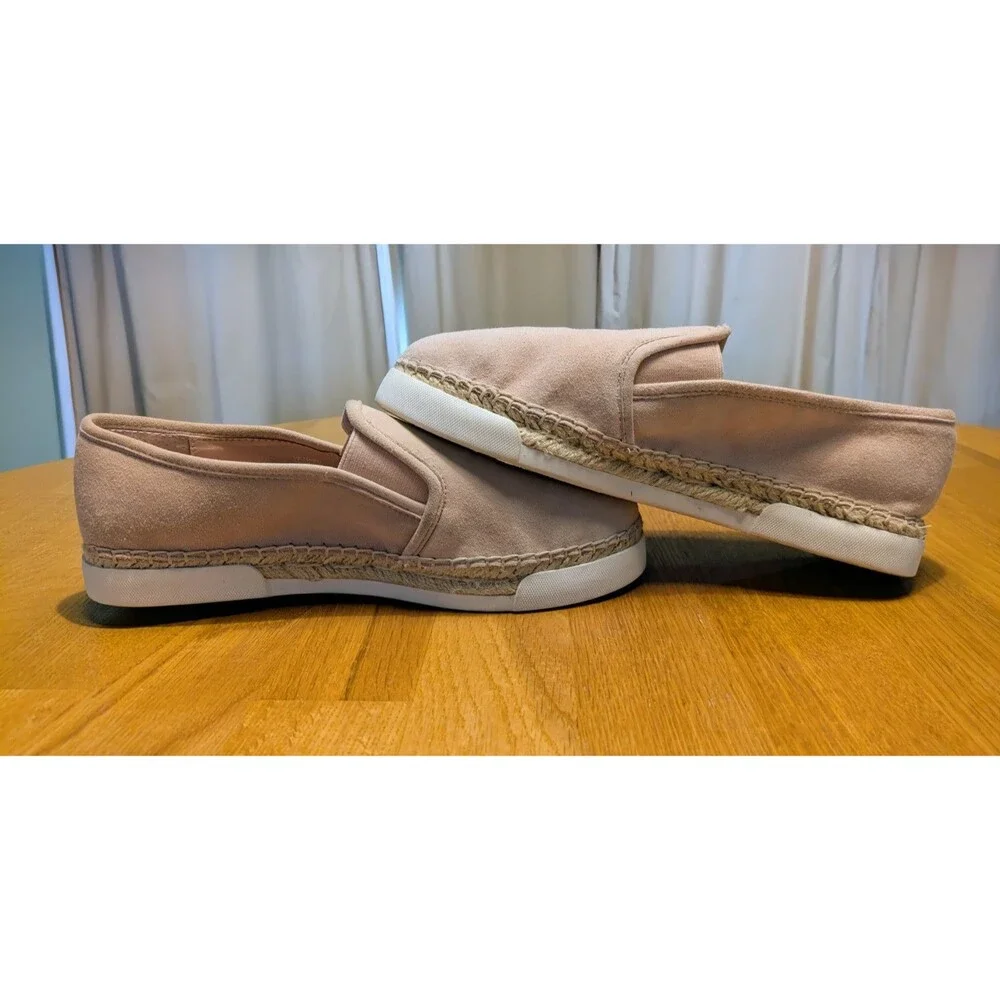 Vince Camuto Tambie Light Pink Espadrille Suede Loafers Size 7.5 Cute!!